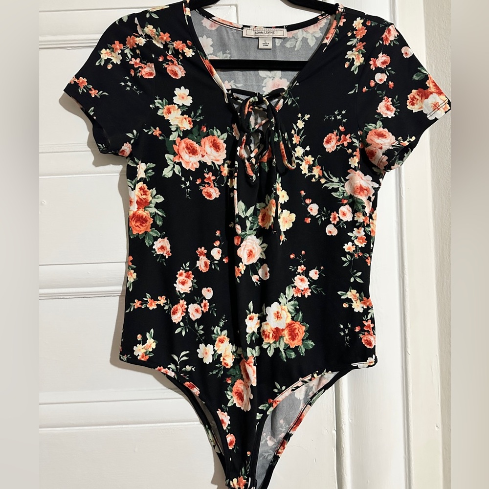 Adam Levine Floral Print Bodysuit Large! 🖤